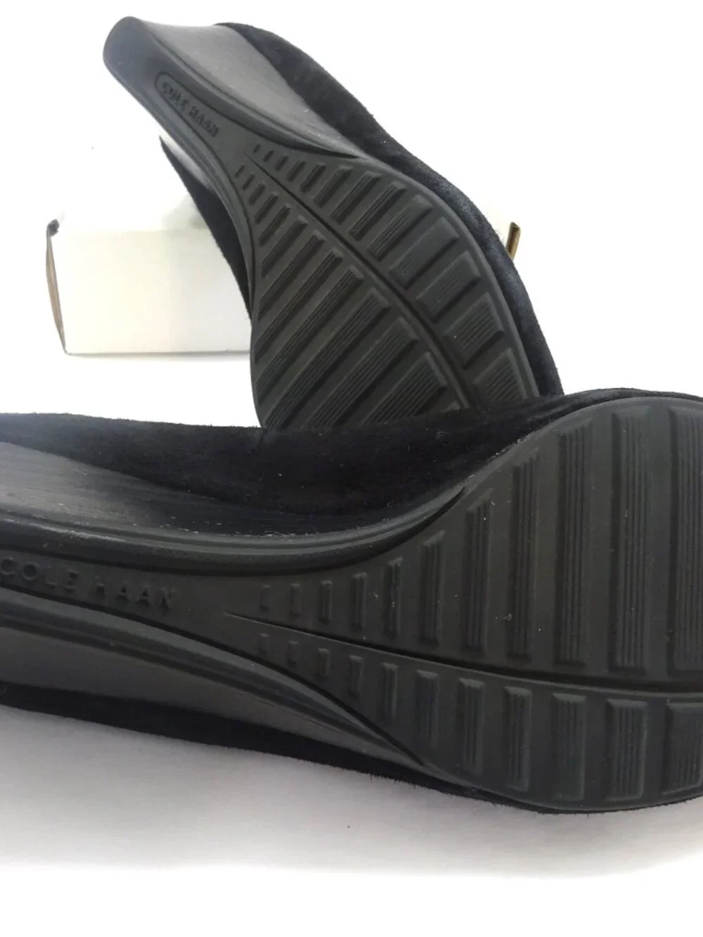 Cole Haan Black Suede Wedge Pumps - Size 9